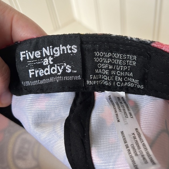 Five NIGHTS AT FREDDY’S Black Faux Velvet Cartoon SnapBack Hat - Picture 3 of 14